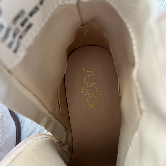 Women's Cream Ankle Boots 7.5B - Picture 6 of 9